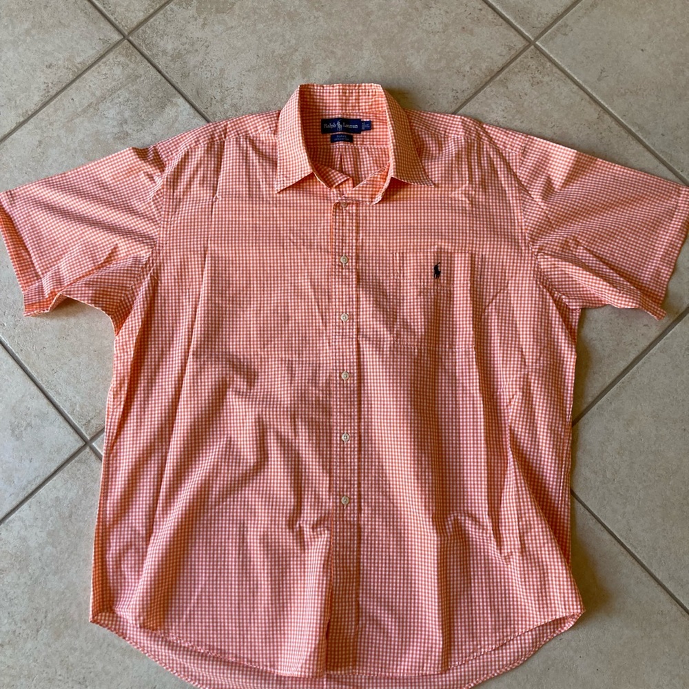 Men's Ralph Lauren Orange Gingham Shirt